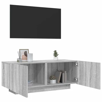 Szürke sonoma színű szerelt fa TV-szekrény 100 x 35 x 40 cm