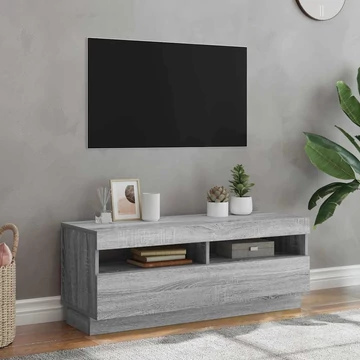 Szürke sonoma TV-szekrény LED-lámpákkal 100 x 35 x 40 cm