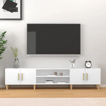Fehér szerelt fa TV-szekrény 180 x 31,5 x 40 cm