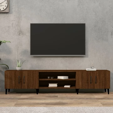 Barna tölgy színű szerelt fa TV-szekrény 180x31,5x40 cm