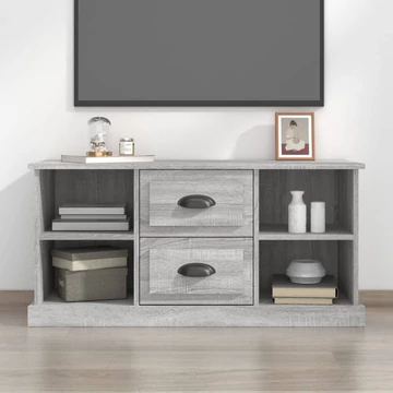 Szürke sonoma színű szerelt fa TV-szekrény 99,5x35,5x48 cm