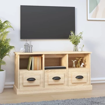 Sonoma tölgy színű szerelt fa TV-szekrény 100x35x50 cm