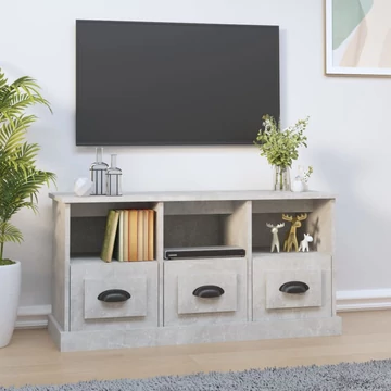 Betonszürke szerelt fa TV-szekrény 100x35x50 cm