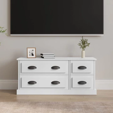 Fehér szerelt fa TV-szekrény 100x35,5x45 cm