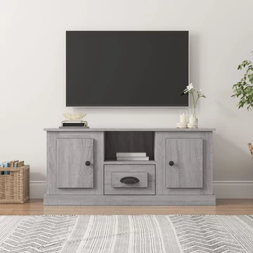 Szürke sonoma színű szerelt fa TV-szekrény 100x35,5x45 cm