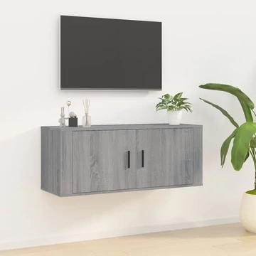 Szürke sonoma színű fali TV-szekrény 100x34,5x40 cm