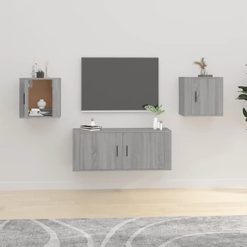 2 db szürke sonoma falra szerelhető TV-szekrény 40x34,5x40 cm