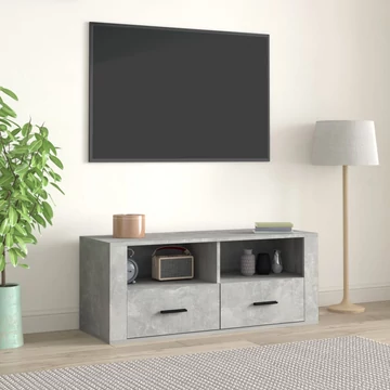 Betonszürke szerelt fa TV-szekrény 100x35x40 cm
