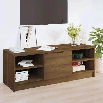 Barna tölgyszínű szerelt fa TV-szekrény 102 x 35,5 x 36,5 cm