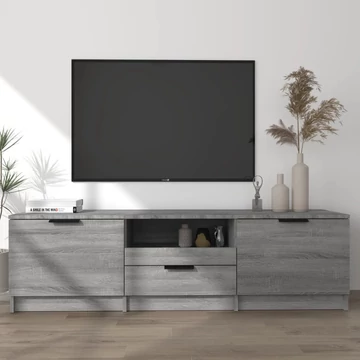 Szürke sonoma színű szerelt fa TV-szekrény 140 x 35 x 40 cm