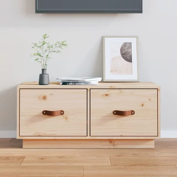 Tömör fenyőfa TV-szekrény 80 x 34 x 35 cm