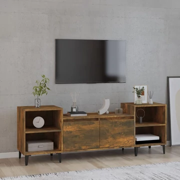Füstös tölgy színű szerelt fa TV-szekrény 160x35x55 cm