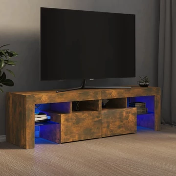Füstös tölgy színű TV-szekrény LED-lámpákkal 140 x 36,5 x 40 cm