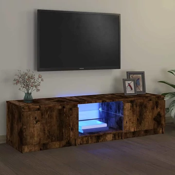 Füstös tölgy színű TV-szekrény LED-ekkel 140 x 40 x 35,5 cm