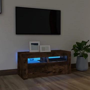 Füstös tölgy színű TV-szekrény LED-világítással 90 x 35 x 40 cm