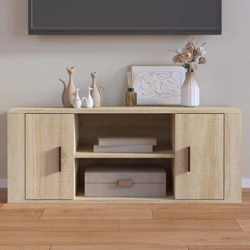 Sonoma tölgyszínű szerelt fa TV-szekrény 100 x 35 x 40 cm