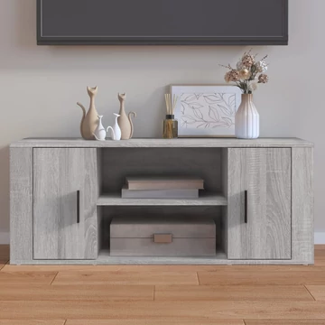 Szürke sonoma színű szerelt fa TV-szekrény 100 x 35 x 40 cm