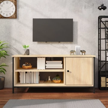 Sonoma tölgyszínű szerelt fa TV-szekrény 100x40x45 cm