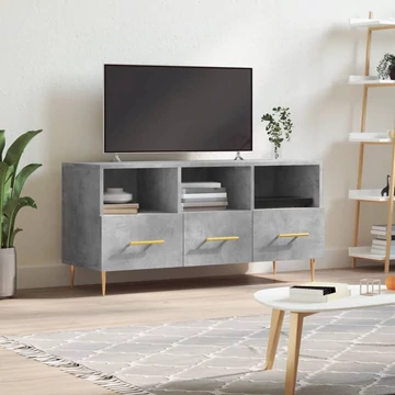 Betonszürke szerelt fa TV-szekrény 102 x 36 x 50 cm