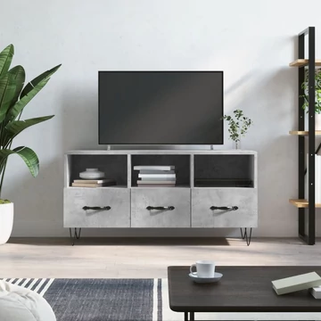 Betonszürke szerelt fa TV-szekrény 102 x 36 x 50 cm