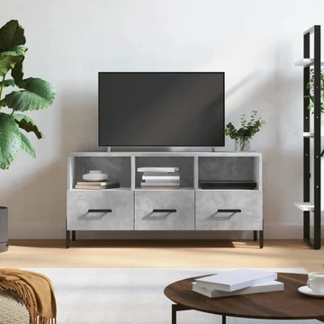 Betonszürke szerelt fa TV-szekrény 102 x 36 x 50 cm