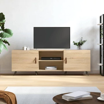 Sonoma tölgyszínű szerelt fa TV-szekrény 150x30x50 cm
