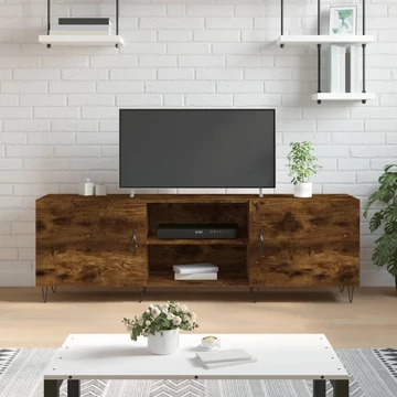Füstös tölgy színű szerelt fa TV-szekrény 150 x 30 x 44,5 cm