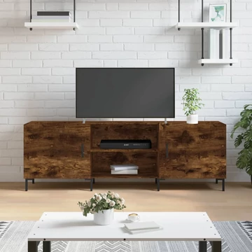 Füstös tölgy színű szerelt fa TV-szekrény 150 x 30 x 44,5 cm