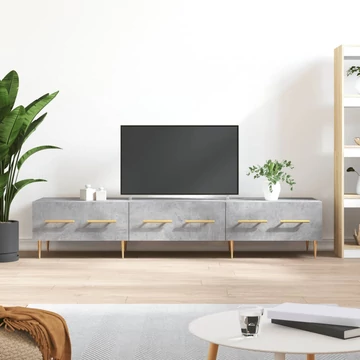 Betonszürke szerelt fa TV-szekrény 150 x 36 x 50 cm