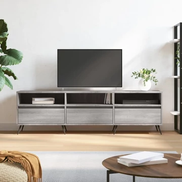 Szürke sonoma színű szerelt fa TV-szekrény 150x30x44,5 cm