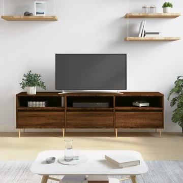 Barna tölgy színű szerelt fa TV-szekrény 150 x 30 x 44,5 cm