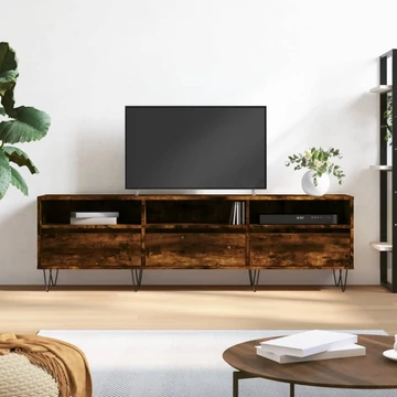 Füstös tölgy színű szerelt fa TV-szekrény 150 x 30 x 44,5 cm