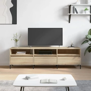 Sonoma tölgy színű szerelt fa fali TV-szekrény 150x30x44,5 cm