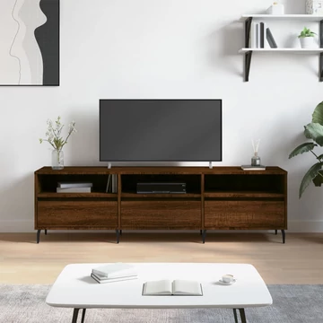 Barna tölgy színű szerelt fa TV-szekrény 150 x 30 x 44,5 cm