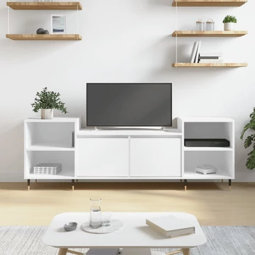 Fehér szerelt fa TV-szekrény 160 x 35 x 55 cm