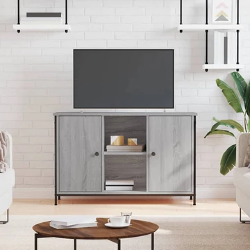 Szürke sonoma színű szerelt fa TV-szekrény 100 x 35 x 65 cm