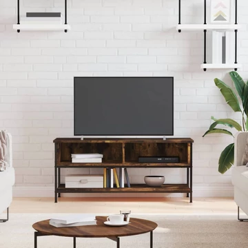 Füstös tölgy színű szerelt fa TV-szekrény 100 x 35 x 45 cm