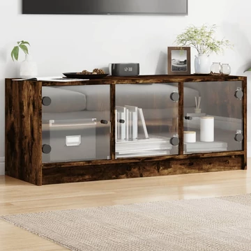 Sonoma tölgy színű TV-szekrény üvegajtókkal 102 x 37 x 42 cm