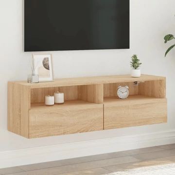 Sonoma tölgyszín szerelt fa fali TV-szekrény 100 x 30 x 30 cm
