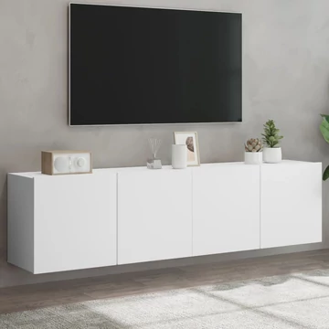 2 db fehér falra szerelhető TV-szekrény 80 x 30 x 41 cm
