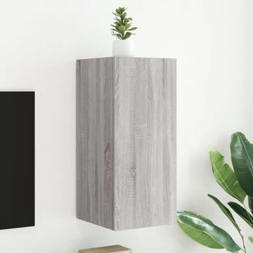 Szürke sonoma színű fali TV-szekrény LED-ekkel 30,5x35x70 cm