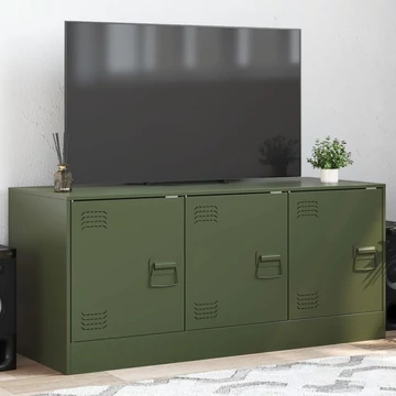 Olívazöld acél TV-szekrény 99 x 39 x 44 cm