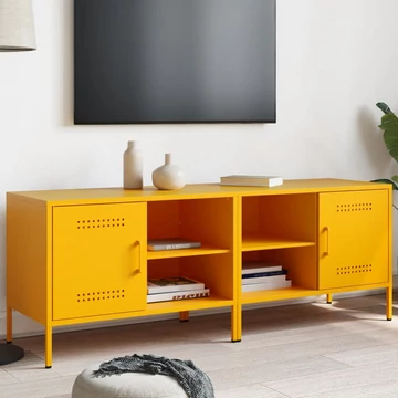 2 db mustársárga acél TV-szekrény 68 x 39 x 50,5 cm
