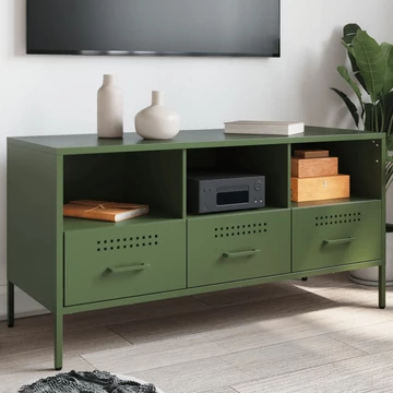 Olívazöld acél TV-szekrény 100,5 x 39 x 50,5 cm