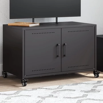 Fekete acél TV-szekrény 68 x 39 x 43,5 cm
