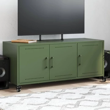 Olívazöld acél TV-szekrény 100,5 x 39 x 43,5 cm