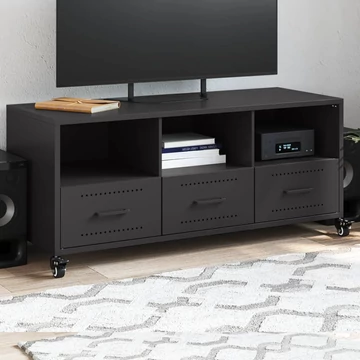 Fekete acél TV-szekrény 100,5 x 39 x 43,5 cm