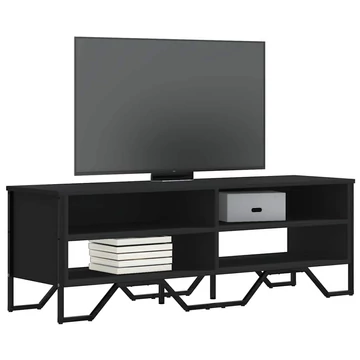 Fekete szerelt fa TV-szekrény 122 x 34 x 41 cm