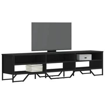 Fekete szerelt fa TV-szekrény 180 x 34 x 41 cm