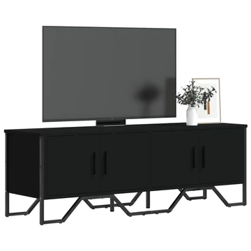 Fekete szerelt fa TV-szekrény 122 x 34 x 41 cm